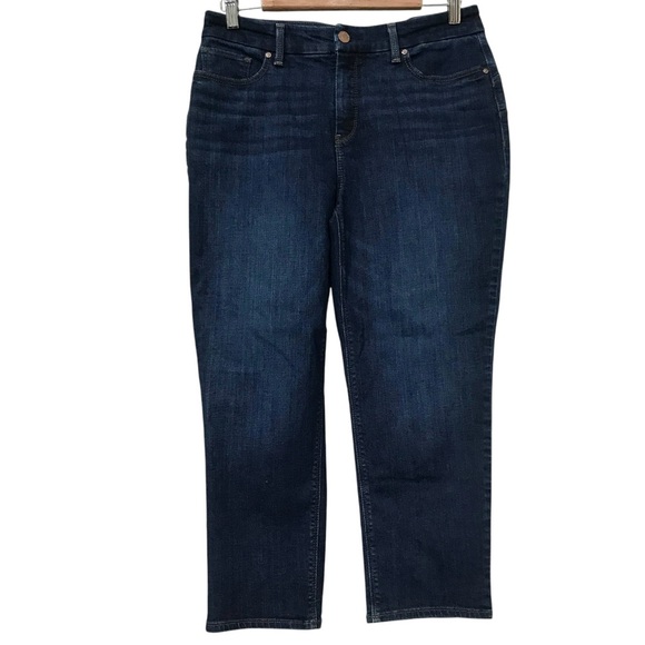 Chico's 0.5 So Lifting Crop Blue Jeans 6 S - Picture 2 of 8